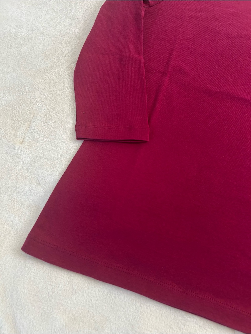 Talbots Raspberry Boatneck Long Sleeve Top - Picture 2 of 5